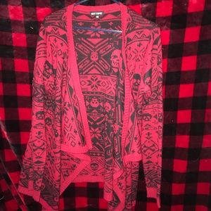 red/black skull cardigan